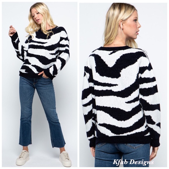 ❤️LAST 3! Soft Chenille Sally Zebra Print Sweater! - Picture 5 of 12